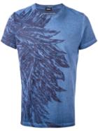 Diesel Feathers Print T-shirt, Men's, Size: Medium, Blue, Cotton
