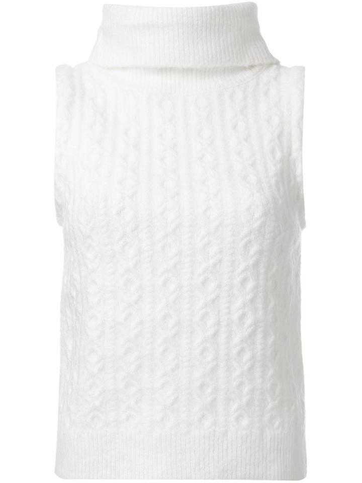 Guild Prime Sleeveless Cable Knit Top, Women's, Size: 36, White, Acrylic