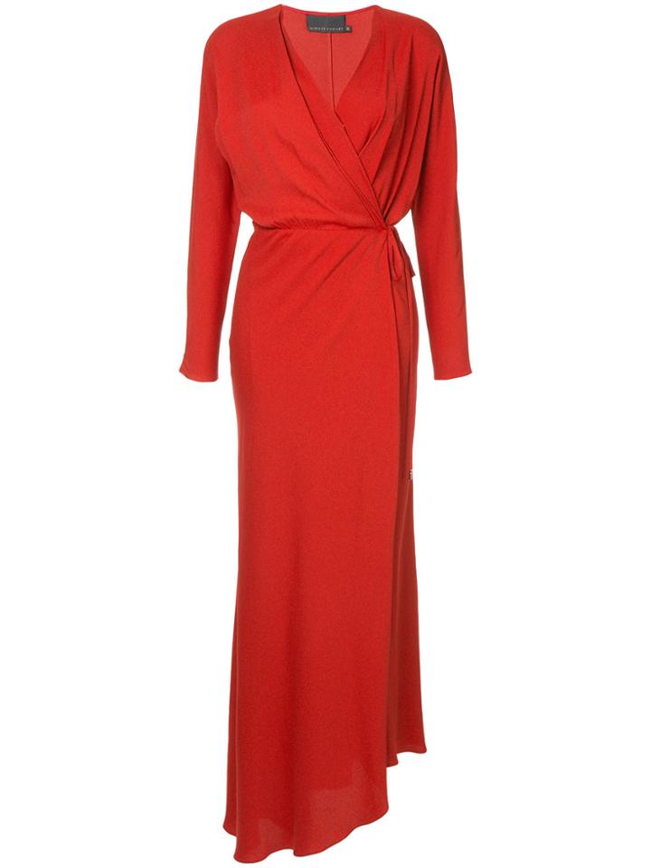 Ginger & Smart Tie Waist Wrap Dress - Red