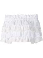 Dolce & Gabbana Cropped Frilled Blouse - White