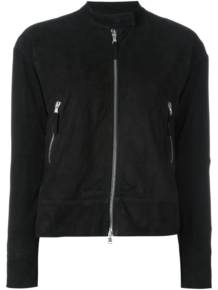 Eleventy Zip-up Jacket, Women's, Size: 42, Black, Polyester/spandex/elastane/suede