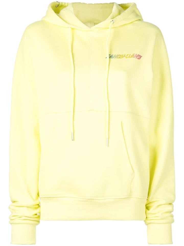 Sandy Liang Luna Logo Print Hoodie - Yellow