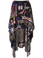 Jean Paul Gaultier Pre-owned Hieroglyph Printed Mullet Skirt - Black