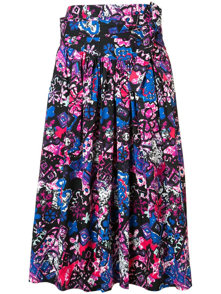 Marc Jacobs - Abstract Print Skirt - Women - Cotton/spandex/elastane - 4, Black, Cotton/spandex/elastane