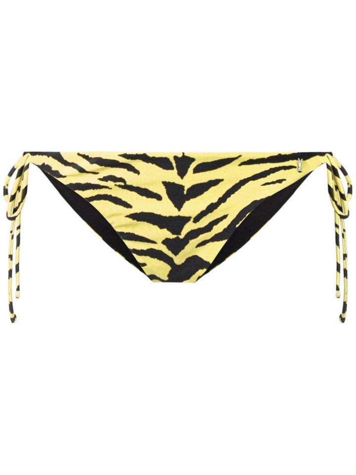 Saint Laurent Tiger Print Bikini Bottom - Yellow