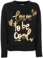 Twin-set - 'love To Be Cool' Sweater - Women - Cotton/polyester/spandex/elastane - Xs, Black, Cotton/polyester/spandex/elastane