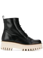 Paloma Barceló Flatform Lace-up Ankle Boots - Black