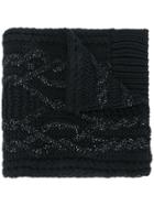 Ermanno Scervino Crystal Embellished Chunky Scarf - Black