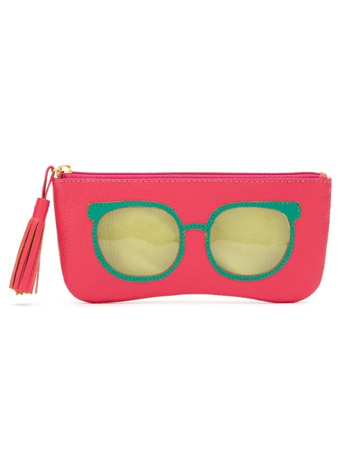 Sarah Chofakian Leather Sunglasses Case - Pink & Purple