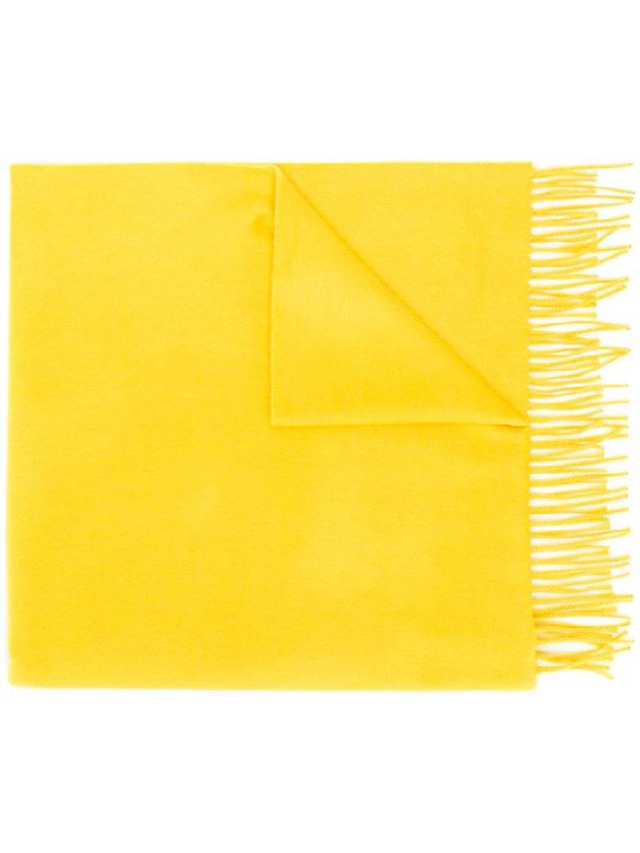 Begg & Co Fringed Cashmere Scarf - Yellow