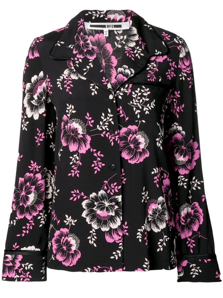 Mcq Alexander Mcqueen Floral Print Lounge Shirt - Black