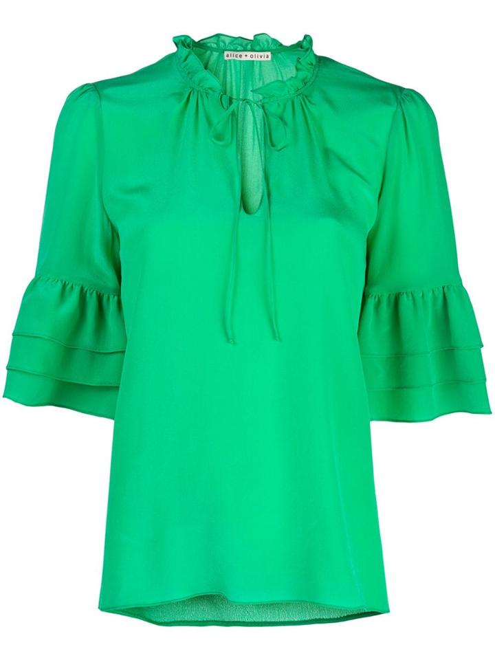 Alice+olivia Julius Tier Sleeve Tunic Top - Green