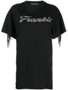 Frankie Morello Fringe Detail T-shirt - Black