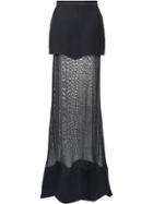 Andrea Bogosian Sheer Panel Long Skirt - Blue