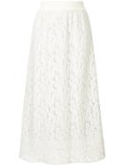 Estnation Patterned A-line Skirt - White