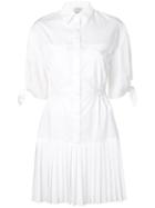 Pinko Pleated Mini Shirt Dress - White