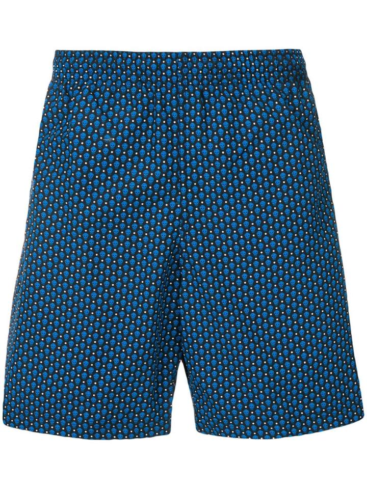 Alexander Mcqueen Skull-print Swim Shorts - Blue