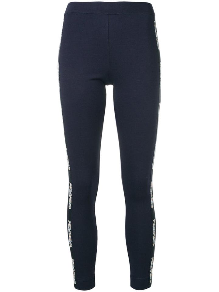 Mr & Mrs Italy Logo Embellished Leggings - Blue