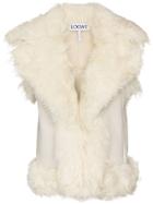 Loewe Sleeveless Shearling Gilet Coat - White