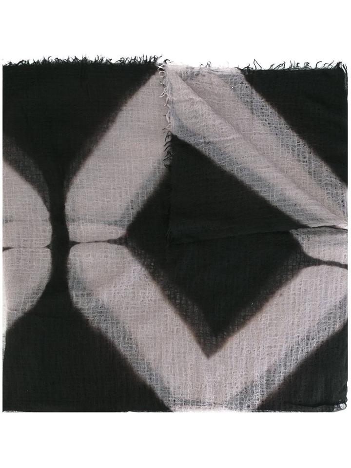 Suzusan 'itajime Shibori' Scarf, Adult Unisex, Black, Cashmere