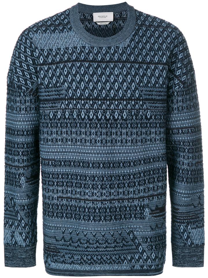 Pringle Of Scotland Oversized Sanquhar Jumper - Blue