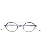 Thom Browne Eyewear Round Shaped Glasses - Blue