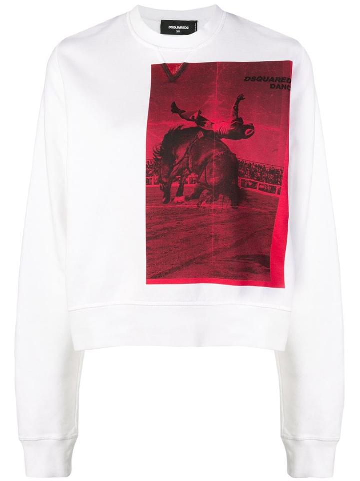 Dsquared2 Cowboy Print Sweater - White