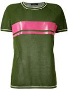 Contrast Panel T-shirt - Women - Cotton - M, Green, Cotton, Roberto Collina