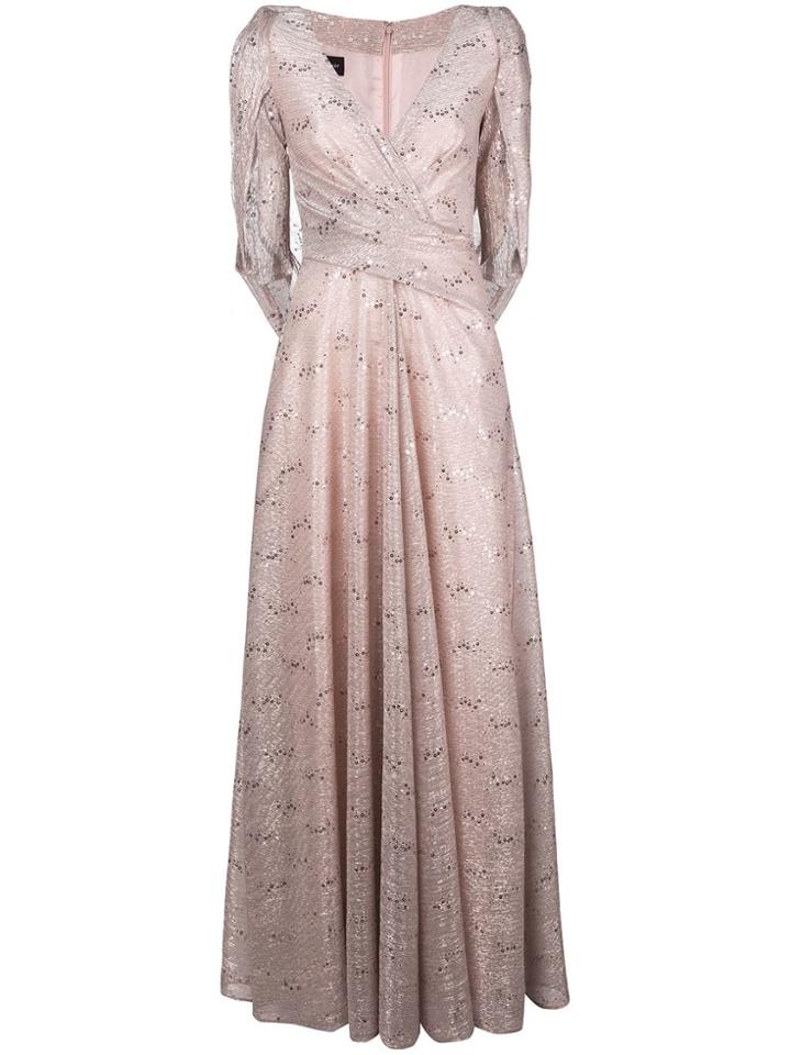 Talbot Runhof Metallic Draped Long Dress - Pink