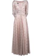 Talbot Runhof Metallic Draped Long Dress - Pink