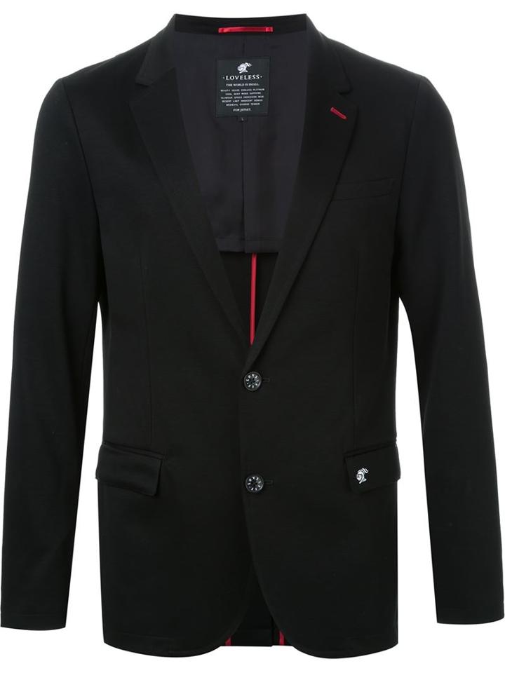 Loveless Two Button Blazer, Men's, Size: Small, Black, Cotton