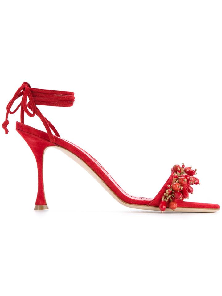 Manolo Blahnik Madera Sandals - Red