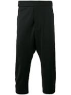 Odeur - Drop Crotch Cropped Trousers - Unisex - Spandex/elastane/wool - Xs, Black, Spandex/elastane/wool