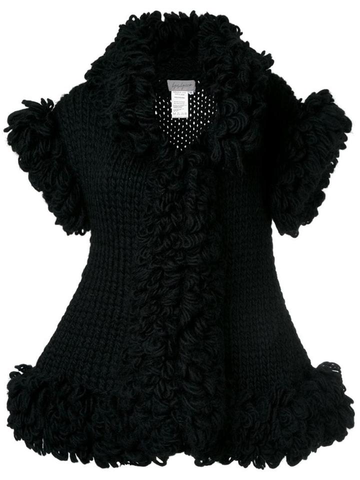 Yohji Yamamoto Pre-owned Knitted Sleeveless Ruffle Jacket - Black
