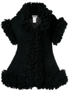 Yohji Yamamoto Pre-owned Knitted Sleeveless Ruffle Jacket - Black
