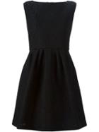 Boutique Moschino Lace Overlay Flared Dress, Women's, Size: 44, Black, Nylon/polyester/rayon/polyester