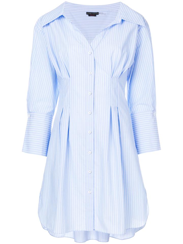 Alice+olivia Striped Shirt Dress - Blue