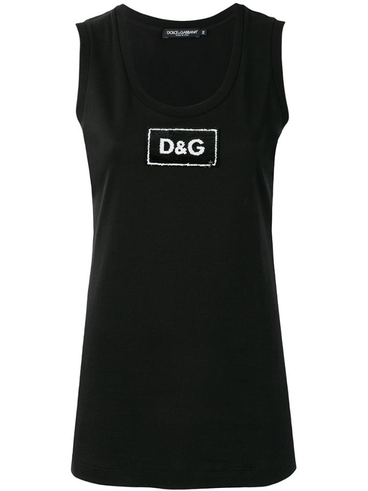 Dolce & Gabbana Sequin Logo Vest - Black