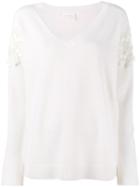 Chloé - Cherry Lace Trimmed Jumper - Women - Cotton/cashmere/merino - Xs, Women's, White, Cotton/cashmere/merino