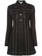 Derek Lam 10 Crosby Long Sleeve Button-down Dress With Topstitching -