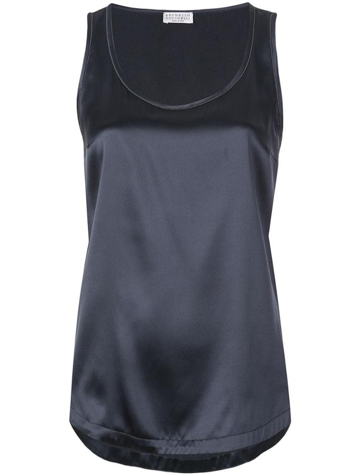 Brunello Cucinelli Silk Tank Top - Blue