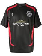 Wooyoungmi Printed Logo Football T-shirt - Black