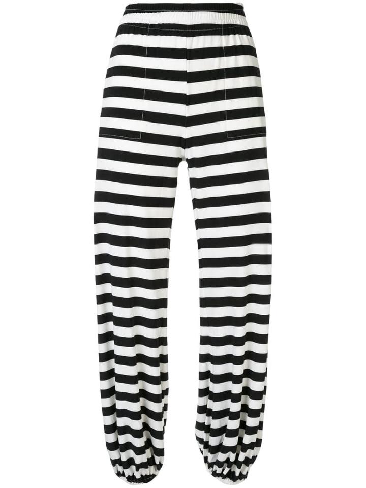 Norma Kamali Striped Jogger Trousers - White