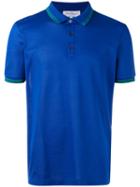 Salvatore Ferragamo Contrast-hem Polo Top, Men's, Size: Medium, Blue, Cotton
