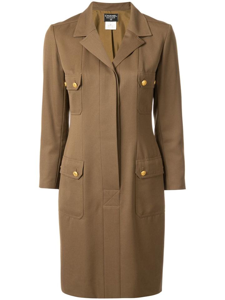 Chanel Vintage Chanel Long Sleeve One Piece Dress - Brown