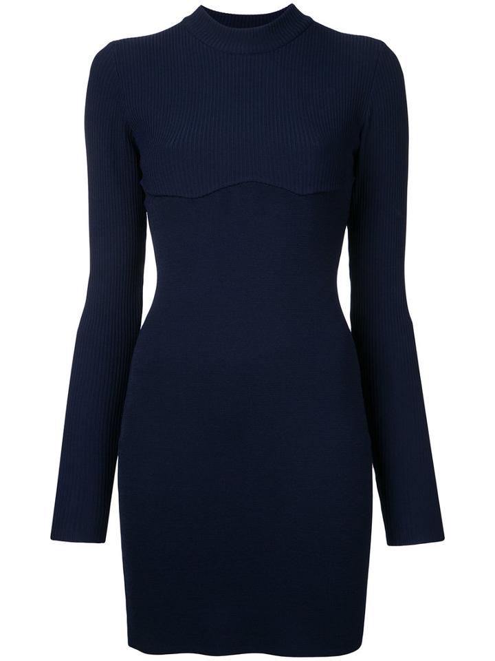 Dion Lee - Density Hybrid Mini Dress - Women - Nylon/rayon - 10, Blue, Nylon/rayon