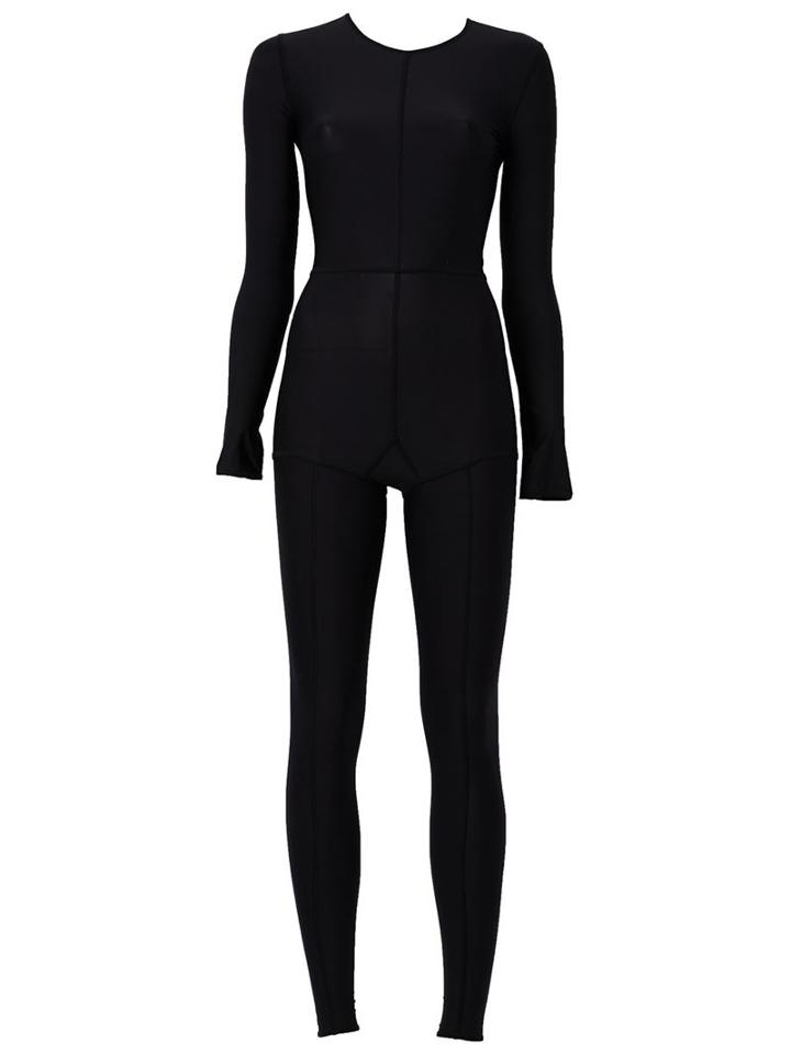 Ann Demeulemeester Fitted Jumpsuit, Women's, Size: 40, Black, Elastodiene/nylon