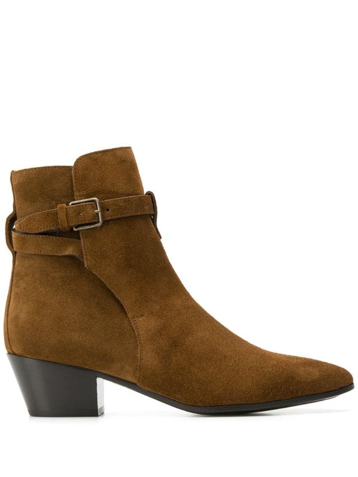 Saint Laurent West Jodhpur Ankle Boots - Brown