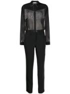Liu Jo Fringed Contrast Jumpsuit - Black