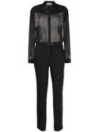 Liu Jo Fringed Contrast Jumpsuit - Black